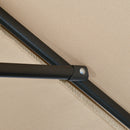 Outsunny 3x2m Patio Parasol Canopy Tilt Crank 6 Ribs Sun Shade Garden Khaki
