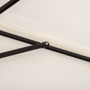 Outsunny 3(m) Half Round Parasol Garden Sun Umbrella Metal w/ Crank Cream White