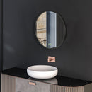 Kleankin Round Bathroom Mirror, Modern Wall Mirror Aluminium Frame, 40x40 Cm
