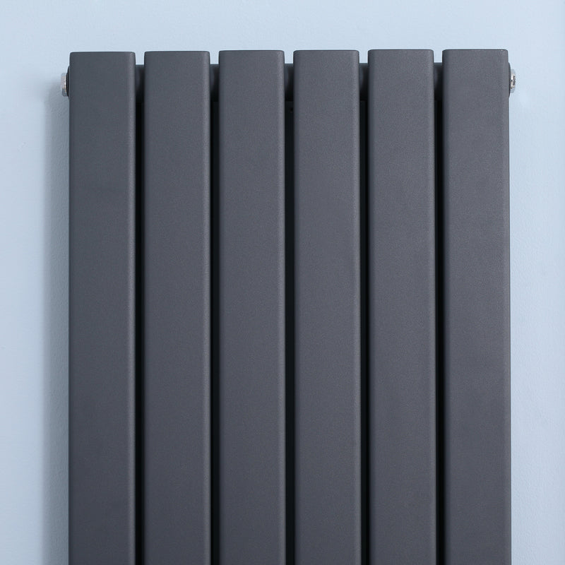 HOMCOM Vertical Designer Radiator Wall-mounted Heater for Bedroom Study Grey