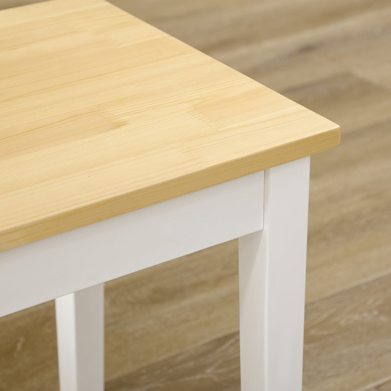 HOMCOM Wood Dining Bench Wooden Bench for 2 People, Natural Wood Effect
