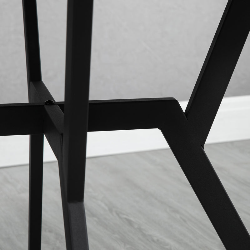 HOMCOM Small Kitchen Table with Black Steel Legs Dining Desk for Living Room