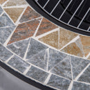 Outsunny Firepit on Wheels Fire Bowl W/ Grill Spark Screen Cover Fire Poker