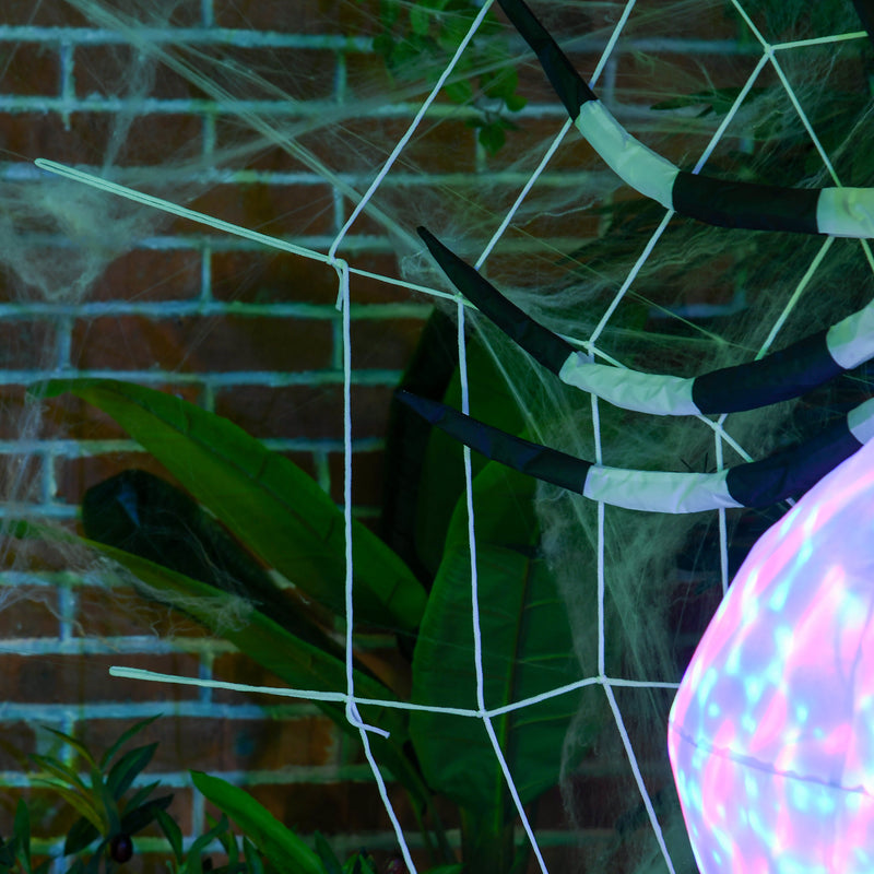 HOMCOM 5FT Long Halloween Inflatable Spider Blow-Up Outdoor LED Garden Display
