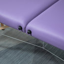 HOMCOM Wooden Folding Spa Beauty Massage Table w/ 2 Sections, Carry Bag, Purple