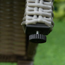 Outsunny 5 PCs Outdoor Rattan Lounge Sofa Footstool Cooler Bar Coffee Table Set