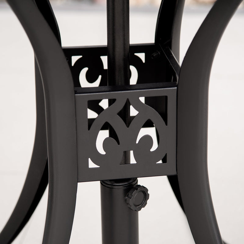 Outsunny Garden Dining Table - Black