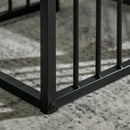 HOMCOM Modern Coffee Table Set of Two w/ Steel Frame Marble-Effect White, Black