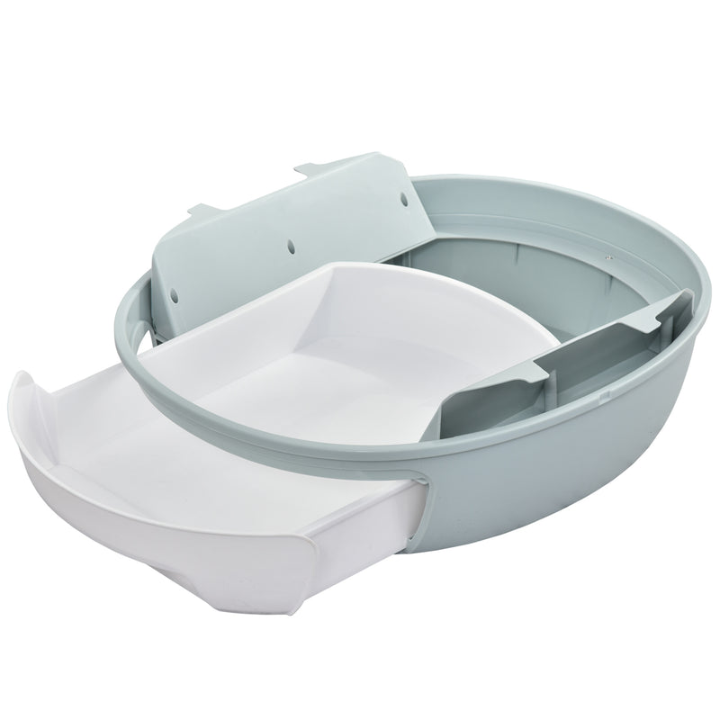 PawHut Futuristic Capsule-Shaped Cat Litter Box w/ 2 Doors Scoop Drawer Blue