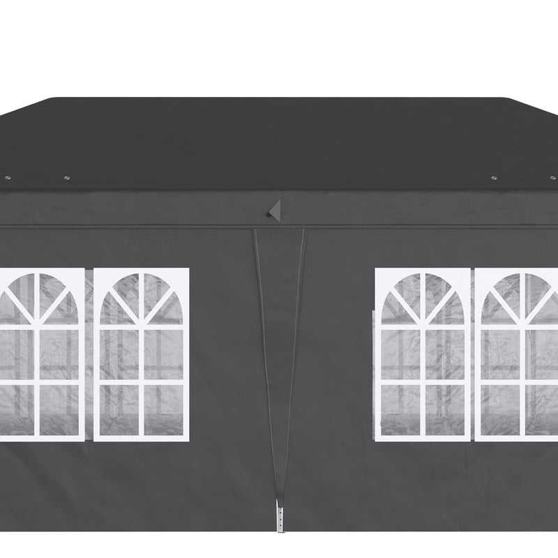 Outsunny 3 x 6m Pop Up Gazebo Height Adjustable Party Tent w/ Storage Bag Black