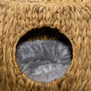 PawHut Rattan Cat House Stool for Rest w/ Soft Cushion 44 x 43 x 41cm