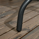 Outsunny Square Patio Table, Tempered Glass Top Garden Dining Table 76 x 76cm