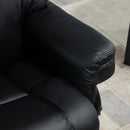 HOMCOM PU Leather Manual Reclining Armchair Footstool Set Padded Seat Black