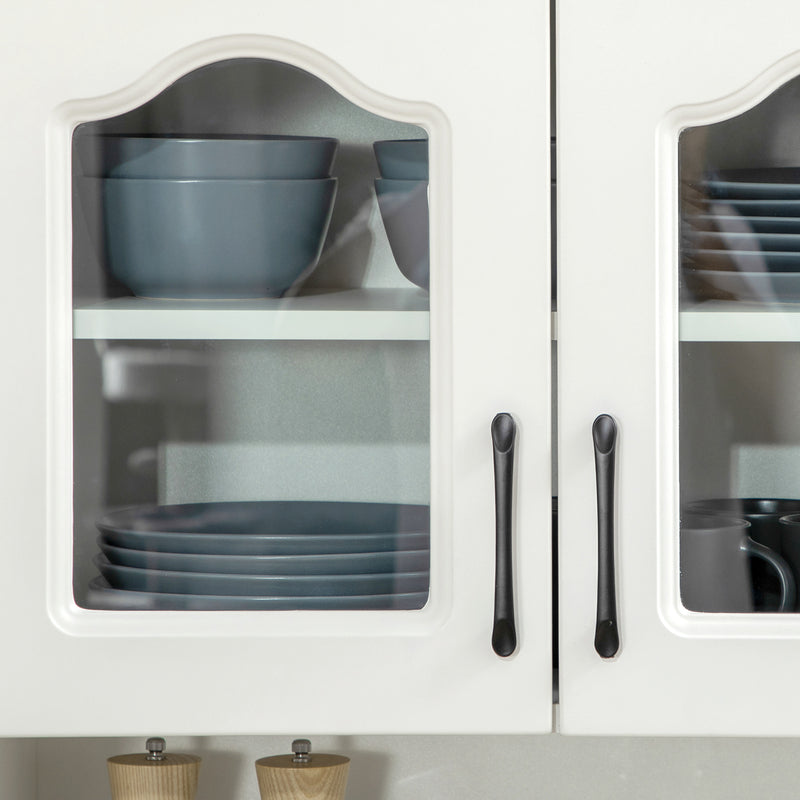 HOMCOM Kitchen Cupboard Storage Cabinet Adjustable Shelves, Countertop,White