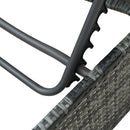 Outsunny 5 PCS Outdoor Rattan Reclining Adjustable Canopy Sets w/ Dining Table