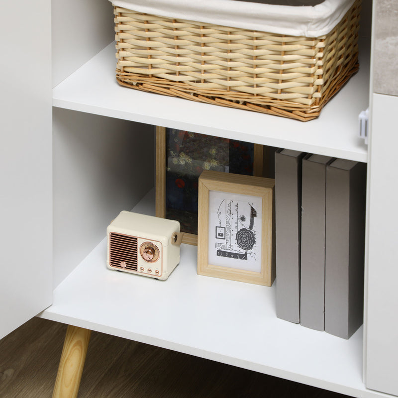 HOMCOM Modern Sideboard Storage Cabinet, Free Standing Accent Cupboard Grey