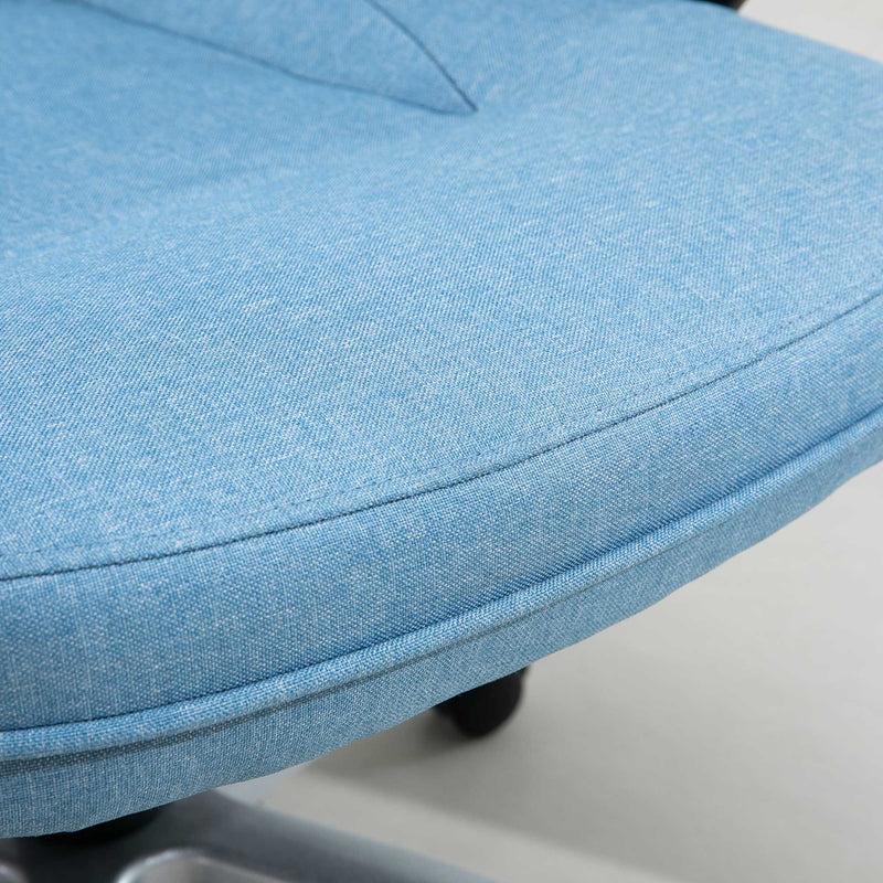 Vinsetto Linen Executive Office Chair Height Adjustable Swivel Chair, Blue