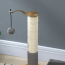 PawHut 56cm Cat Tree for Indoor Cats, Scratching Post w/ Cat Toys - Grey