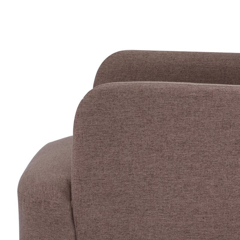HOMCOM Upholstered Armchair, Nature Wood Frame Padded Living Room Chair, Brown