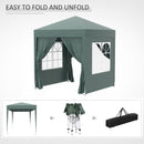 Outsunny 2mx2m Green Pop Up Gazebo Party Tent Canopy Marquee with Storage Bag
