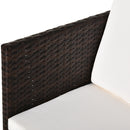 Outsunny 5 Pieces Rattan Garden Furniture Sofa Set w/ Table Chair Footrest Brown