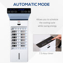 Portable Air Cooler Evaporative Cooler Humidifier with Ice Crystal Box Remote Controller 7.5 Hour Timer 3 Mode 3 Speed Swing and Ice Cooling Function for Bedroom Dorm Office White 9 Settings Fan