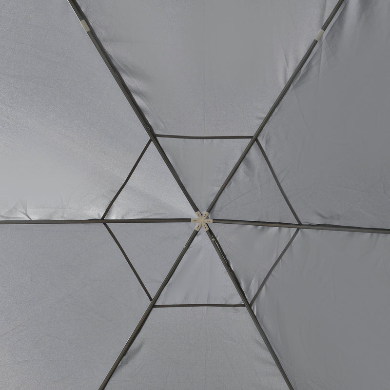 Outsunny Garden Hexagonal Gazebo Patio Outdoor Canopy Patio Party Tent Grey