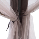 Outsunny 4x4m Hexagon Gazebo w/ Metal Frame Mesh Curtains Outdoor Garden, Beige