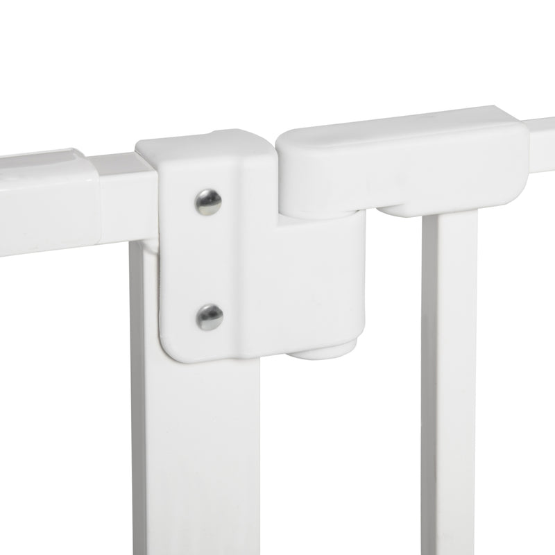 PawHut Adjustable Safety Gate w/ 3 Extensions and Four Adjustable Screws, White