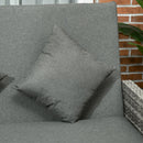Outsunny Garden Rattan Furniture Set 2 Seater Patio Sun Lounger Daybed Sun Bed