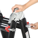 HOMCOM 4M Aluminium Duo Ladder Telescopic Herringbone Multi-Purpose DIY Non-Slip