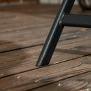 Outsunny Folding Rectangular Garden Dining Table For 6 With Parasol Hole