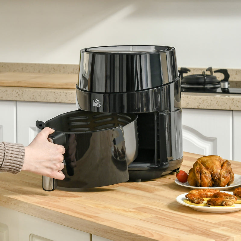 HOMCOM Air Fryer 1500W 4.5L with Digital Display Timer for Low Fat Cooking