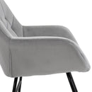 HOMCOM Modern Rocking Armchair with Foam Padding Metal Frame Home Office Grey