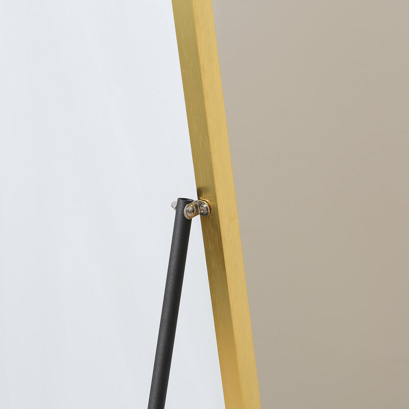 HOMCOM Full Length Mirror Dressing Mirror Wall-Mounted Entryway Gold Frame