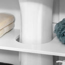 kleankin White Bathroom Pedestal Under Sink Cabinet with Storage Shelf & 2 Doors