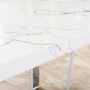 HOMCOM 160 cm Rectangular Dining Table Kitchen Table for 6-8 People White