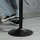 HOMCOM Set Of 2 Microfibre Retro Tub Bar Stools Metal Frame Footrest Seat Brown