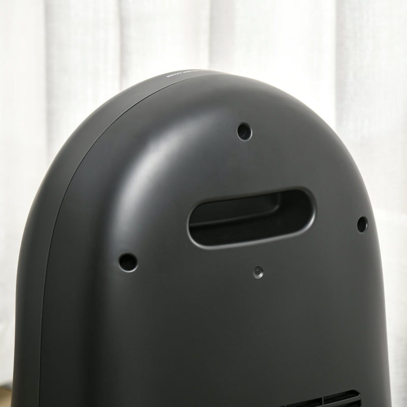 HOMCOM Freestanding Ceramic Space Heater w/ Flame Effect 3 Heat Settings, Black