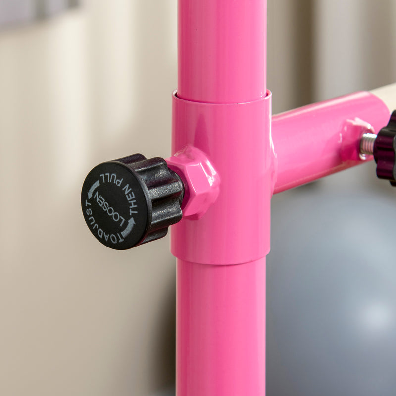 HOMCOM Freestanding Ballet Barre, Height Adjustable Ballet Bar for Home, Studio