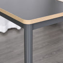 HOMCOM 120cm Minimalistic Dining Table Steel Frame Foot Pads Simple Style Grey