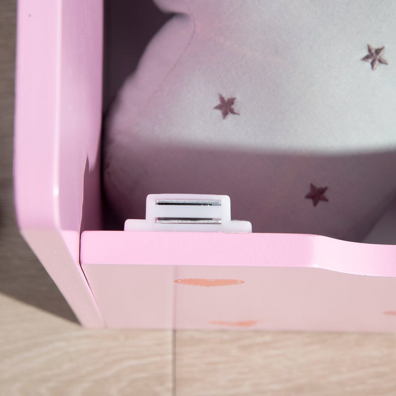 ZONEKIZ  2 in 1 Wooden Kids Storage Bench, Toy Box w/ Safety Rod - Pink