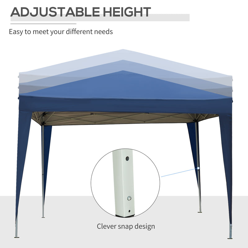 Outsunny 3mx3m Pop Up Gazebo Party Tent Canopy Marquee with Storage Bag Blue