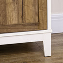 HOMCOM Farmhouse Storage Cabinet, Storage Cupboard Sideboard with 2 Doors