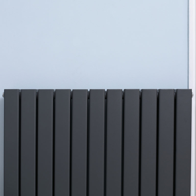 HOMCOM 84 x 60cm Double Panel Vertical Radiator, Space Heater, Grey