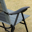 Outsunny Set of 2 Metal Portable Folding Recliner w/ Adjustable Backrest, Grey