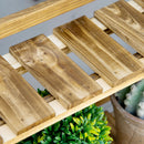 Outsunny Flower Stand Plant Display Rack 3-Tier Foldable Wood Garden Patio