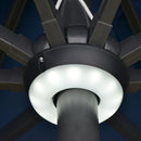 Outsunny 2.7m Garden Parasol Summer Shelter w/ LED Solar Light Crank Tilt Blue