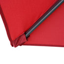 Outsunny 2.8m Patio Umbrella Parasol Outdoor Table Umbrella 6 Ribs Wine Red
