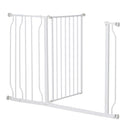 PawHut Dog Gate Wide Stair Gate w/ Door Pressure Fit, 75-115W cm, White